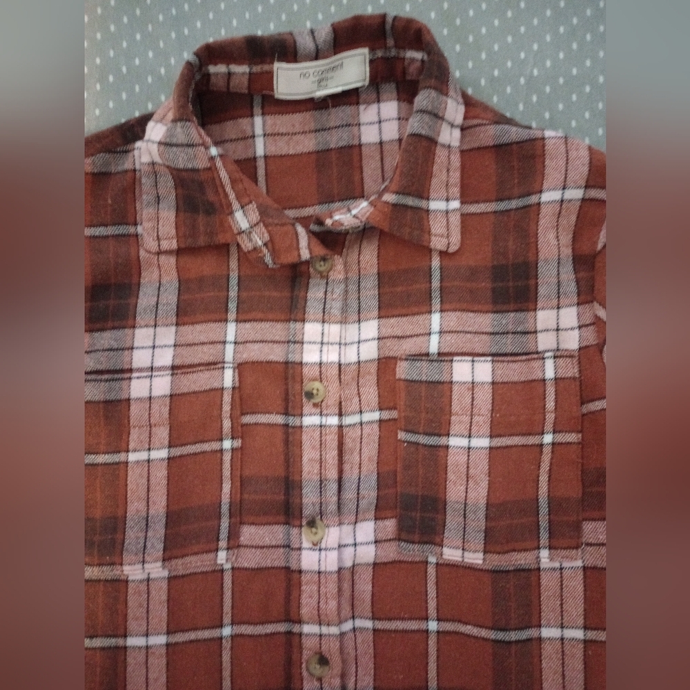 No Comment Girl's Flannel Shirt M 10/12